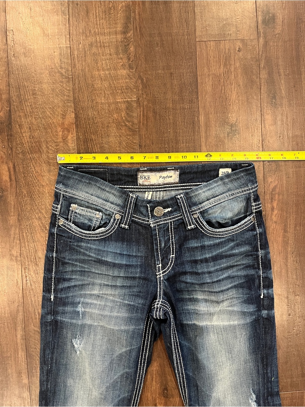 BKE Denim Jeans "Payton" Women Size 28R (28x31.5) Straight Western Buckle Rodeo - Picture 3 of 7